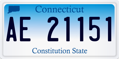 CT license plate AE21151