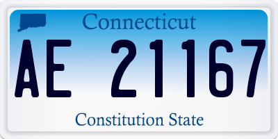 CT license plate AE21167