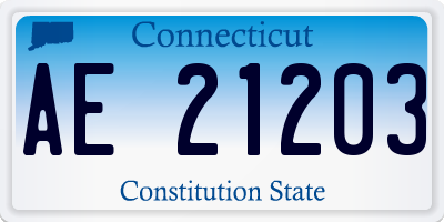 CT license plate AE21203