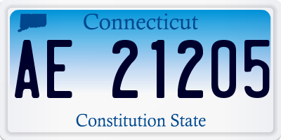 CT license plate AE21205