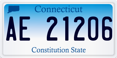 CT license plate AE21206