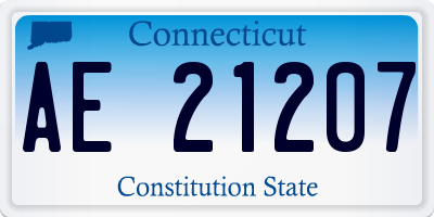 CT license plate AE21207