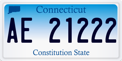 CT license plate AE21222
