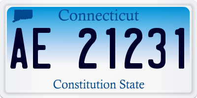 CT license plate AE21231