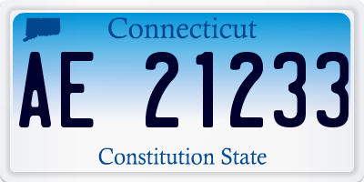 CT license plate AE21233