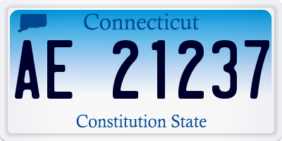 CT license plate AE21237