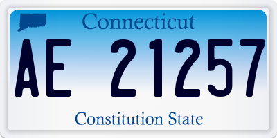CT license plate AE21257