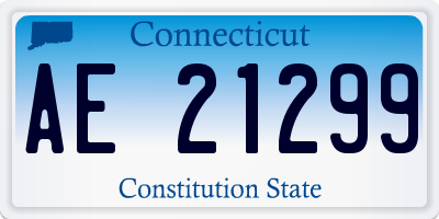 CT license plate AE21299