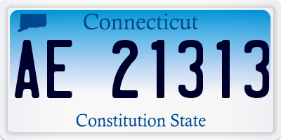 CT license plate AE21313