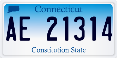 CT license plate AE21314
