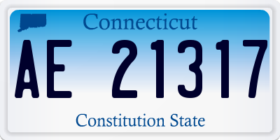 CT license plate AE21317