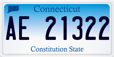 CT license plate AE21322
