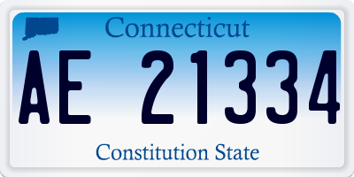 CT license plate AE21334