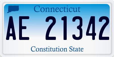 CT license plate AE21342