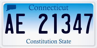 CT license plate AE21347