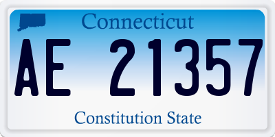 CT license plate AE21357