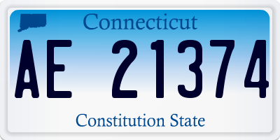CT license plate AE21374