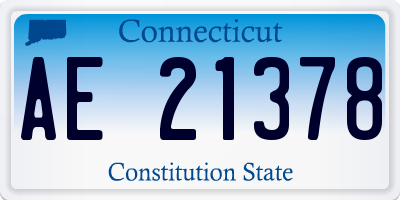 CT license plate AE21378