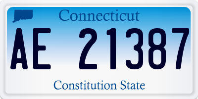 CT license plate AE21387