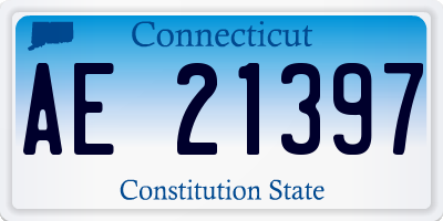CT license plate AE21397