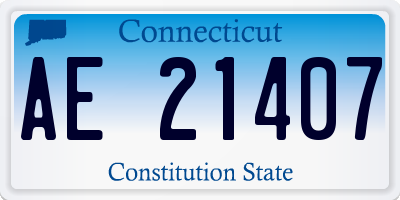 CT license plate AE21407