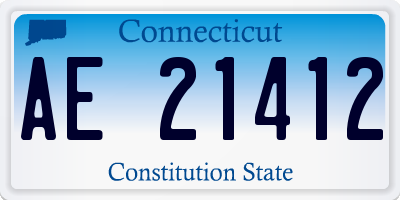 CT license plate AE21412