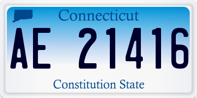 CT license plate AE21416