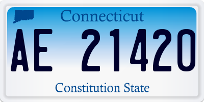 CT license plate AE21420