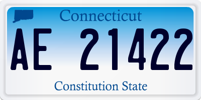 CT license plate AE21422