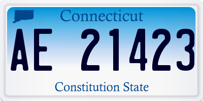 CT license plate AE21423