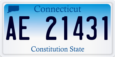CT license plate AE21431