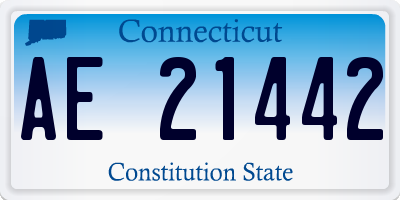 CT license plate AE21442