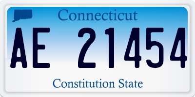 CT license plate AE21454