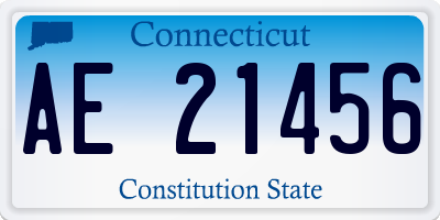CT license plate AE21456