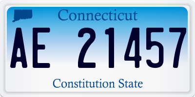 CT license plate AE21457