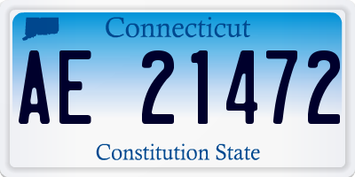 CT license plate AE21472