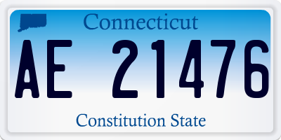 CT license plate AE21476