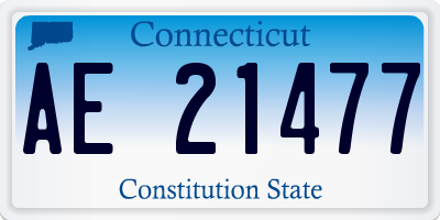 CT license plate AE21477