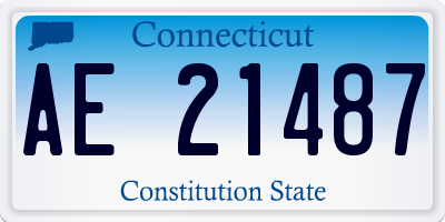 CT license plate AE21487