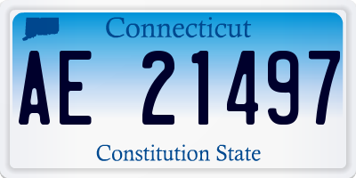 CT license plate AE21497