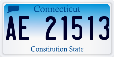 CT license plate AE21513
