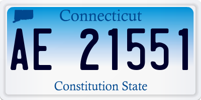 CT license plate AE21551