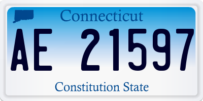 CT license plate AE21597