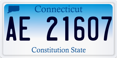 CT license plate AE21607