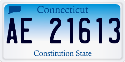 CT license plate AE21613