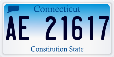 CT license plate AE21617