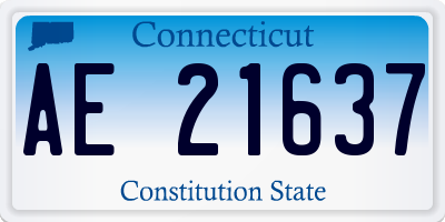 CT license plate AE21637
