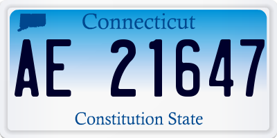 CT license plate AE21647