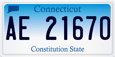 CT license plate AE21670