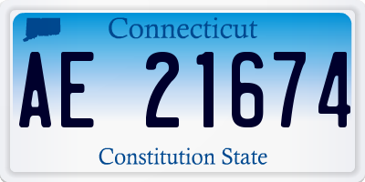 CT license plate AE21674